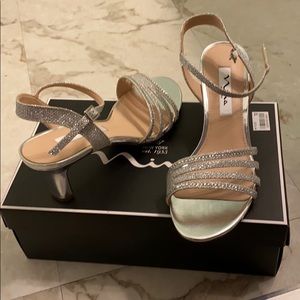 Silver special occasion shoes